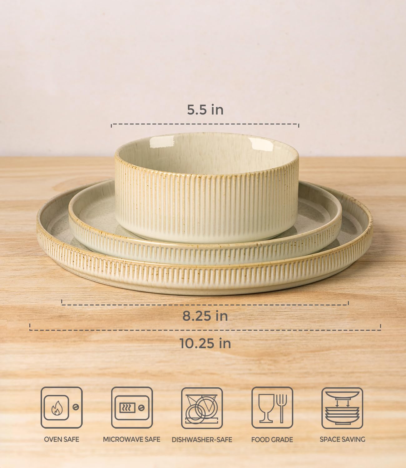 theterra lifestyle dining table setting showing calming tones and attractive table styling benefit
