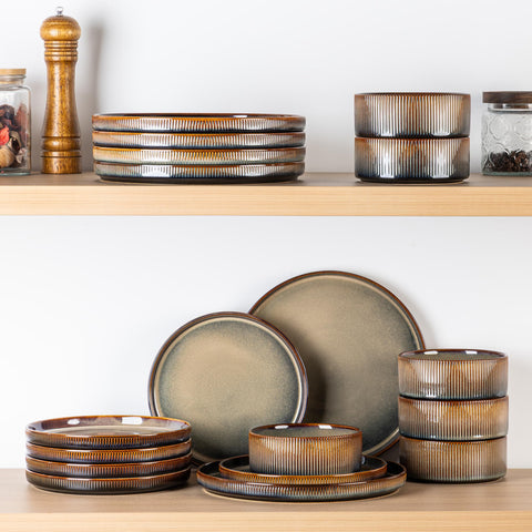 theterra dining table setting with set used for a relaxed, stylish meal