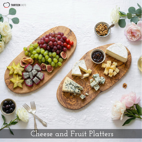 Thirteen Chefs board in use with charcuterie demonstrating elegant presentation