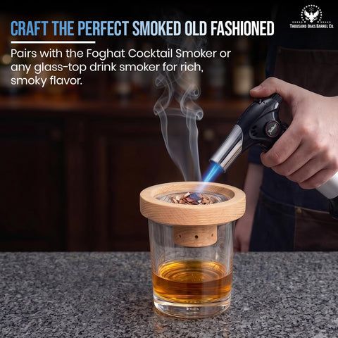 THOUSAND OAKS BARREL long angled nozzle close-up illustrating safer distance from flame