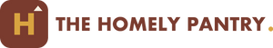 The Homely Pantry logo — H monogram with chestnut wordmark