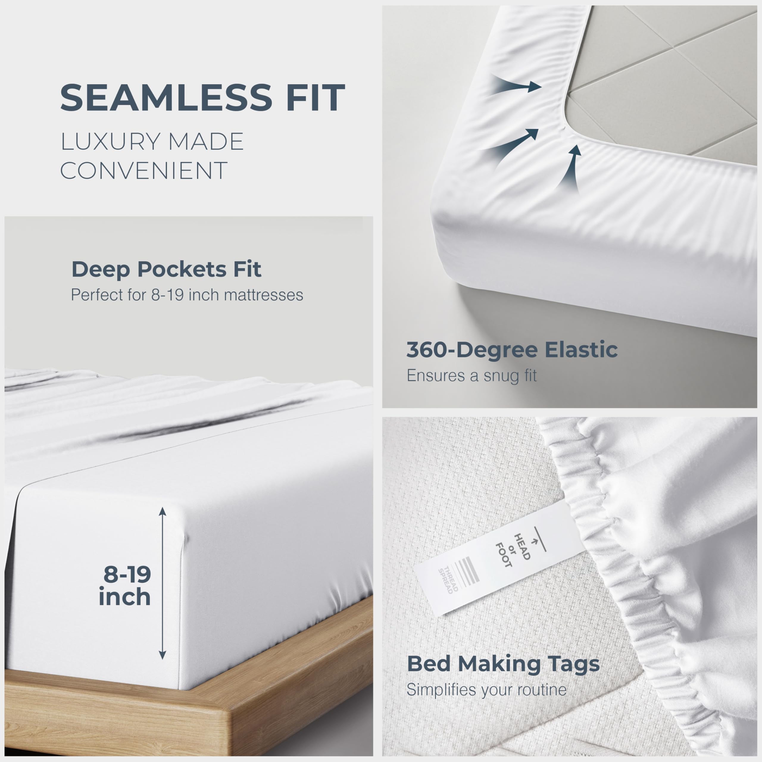 THREAD SPREAD bedroom lifestyle on king bed showing elegant hotel-style presentation