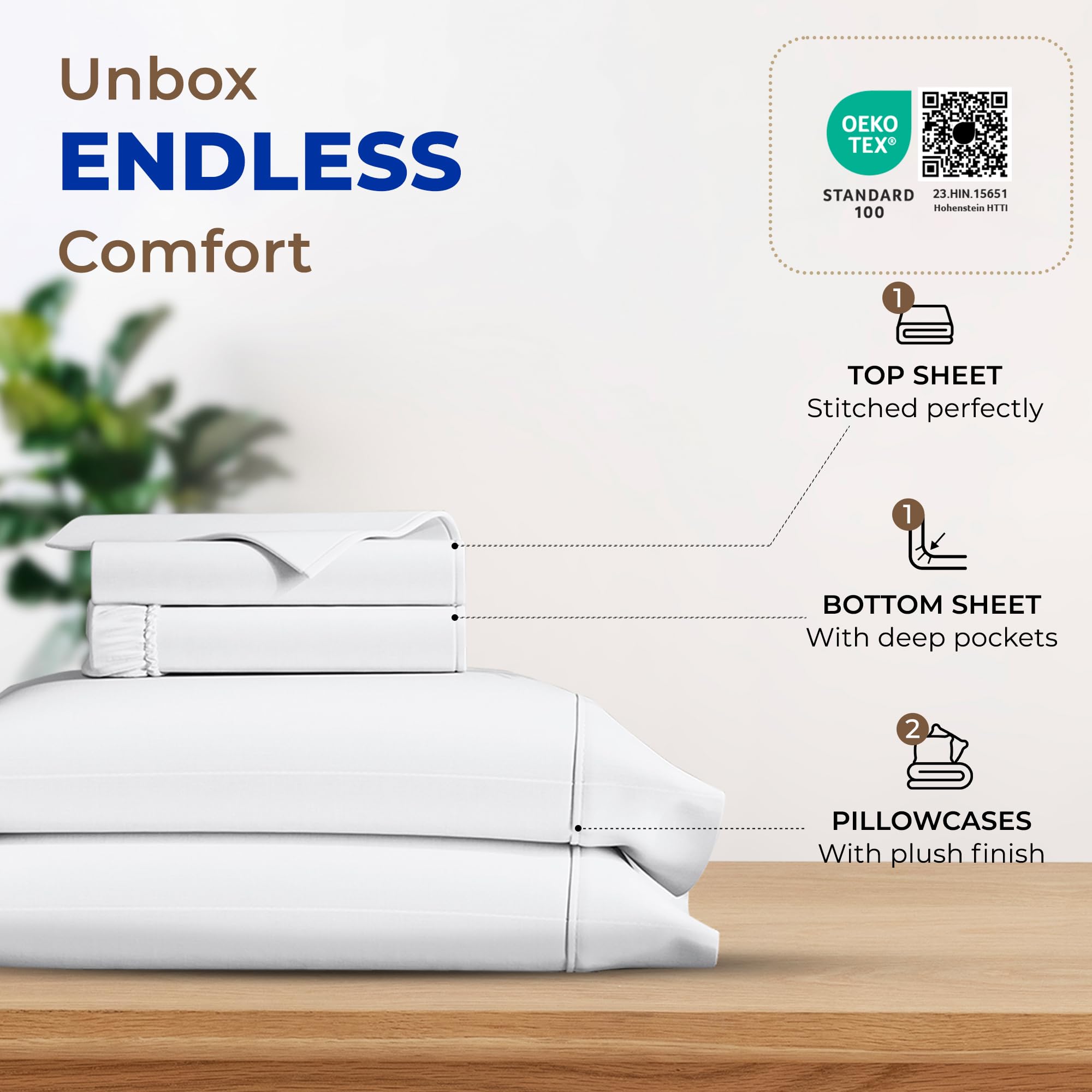 THREAD SPREAD fitted sheet deep pocket detail demonstrating secure fit on tall mattresses