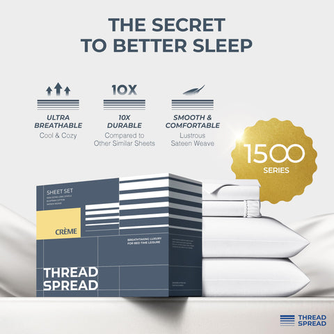 THREAD SPREAD pillowcases with stitching detail showing refined seams and durability