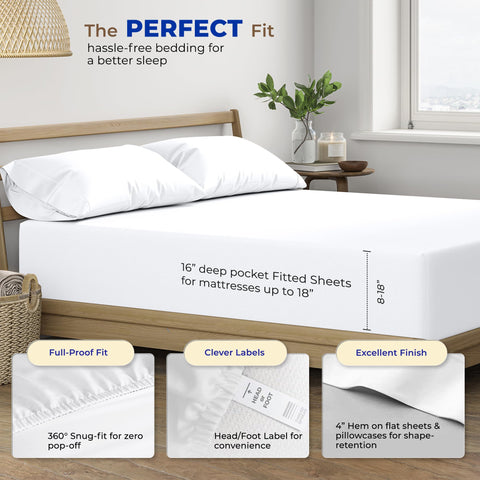 THREAD SPREAD two king pillowcases arranged on bed emphasizing plush support and matched finish