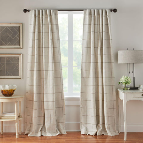 Threadmade front panel overview showing windowpane plaid and natural texture for stylish coverage