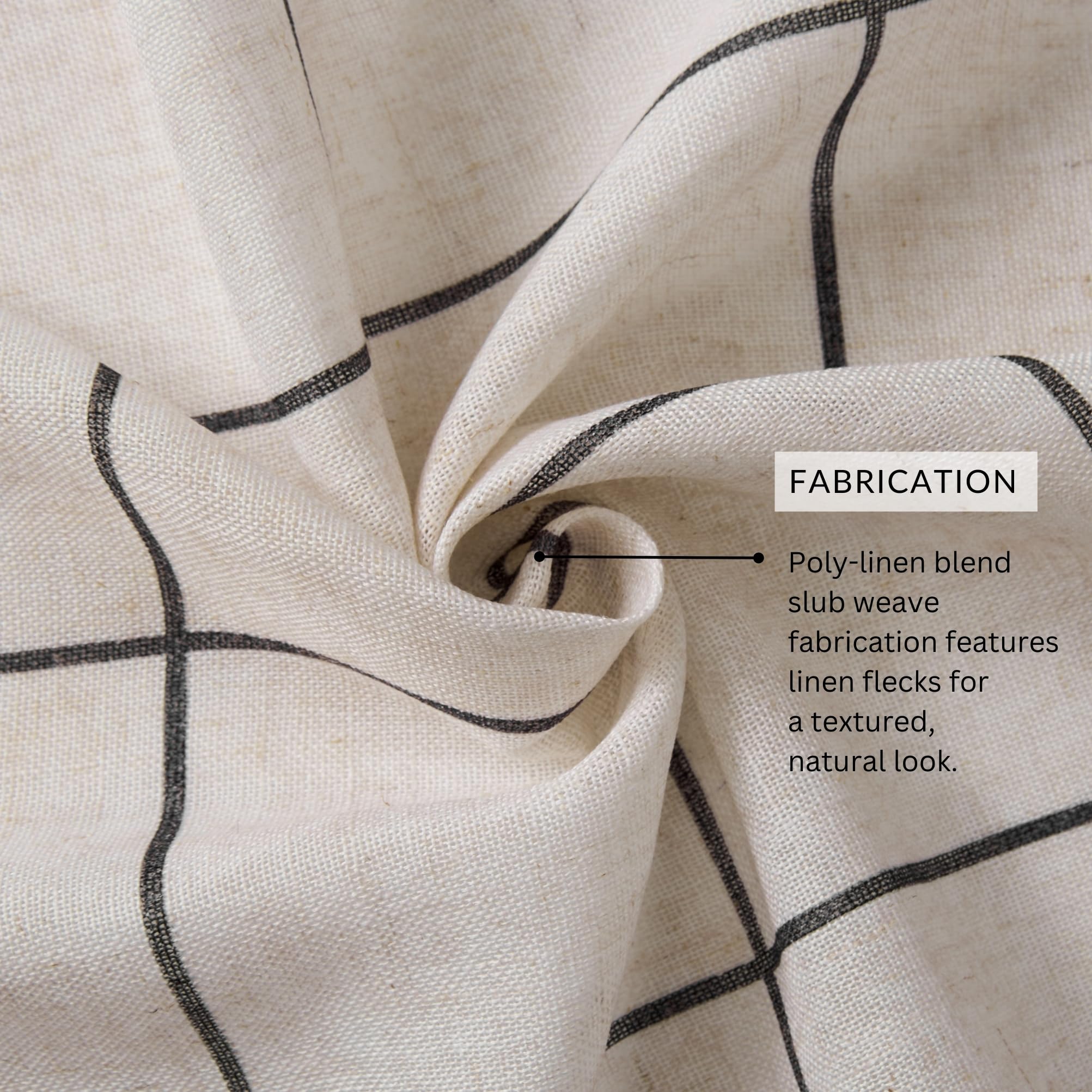 Threadmade lifestyle image of curtain hung in living room adding cozy privacy