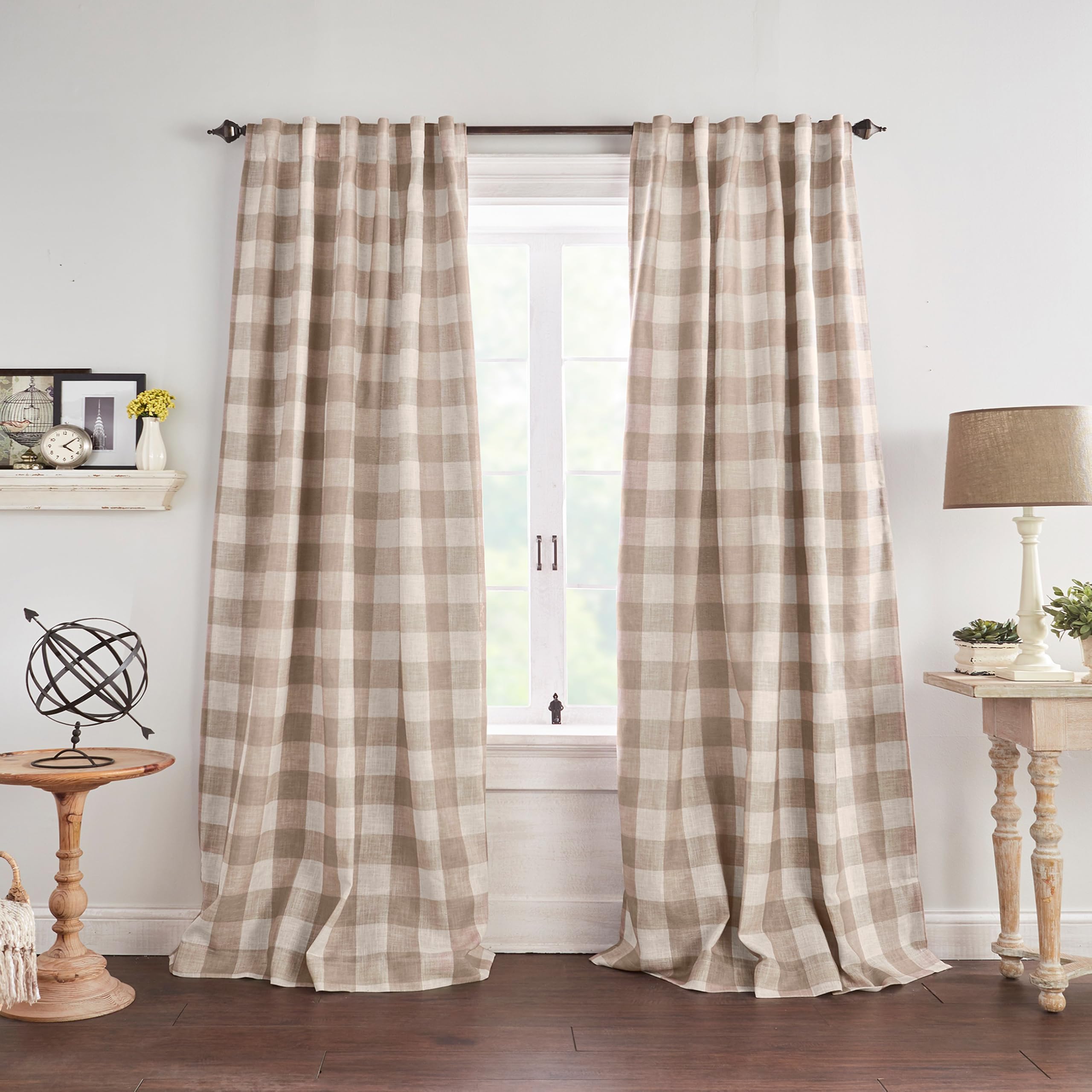 Threadmade Grainger front panel showing buffalo check and textured linen appearance for style