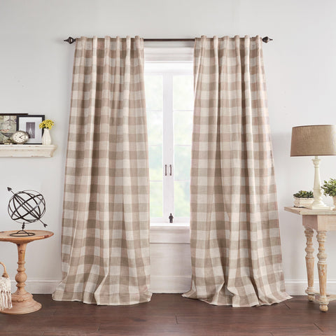 Threadmade Grainger front panel showing buffalo check and textured linen appearance for style