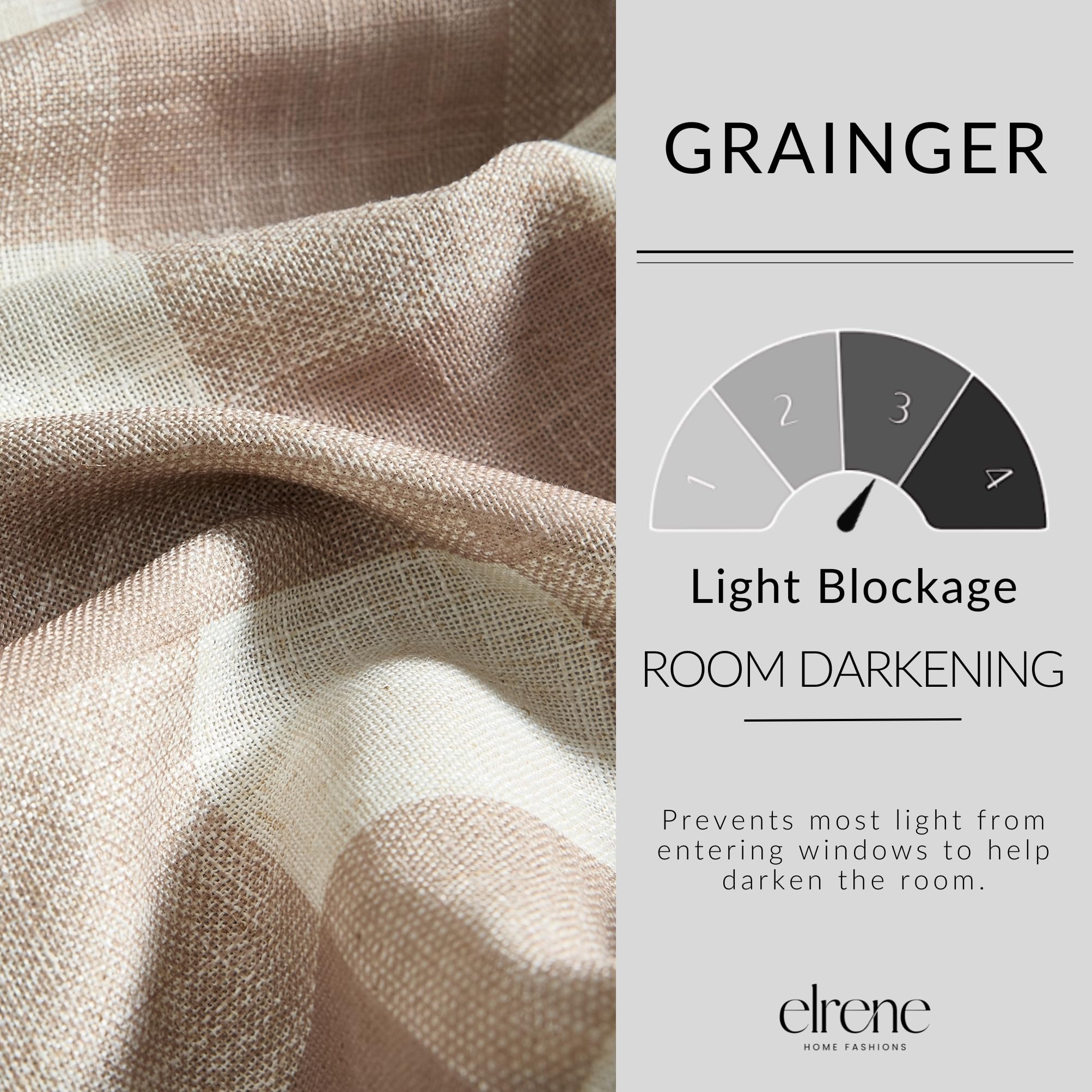 Threadmade Grainger back tabs and rod pocket detail ensuring easy hanging and smooth movement