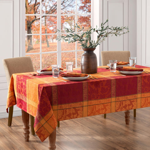 Threadmade close-up jacquard texture revealing woven maple leaf detail and durable weave