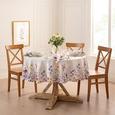 Threadmade close-up of wildflower border highlighting printed blooms benefit: decorative detail