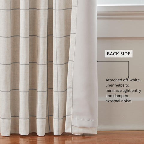 Threadmade panel beside chair showing 52x84 size and scale in room