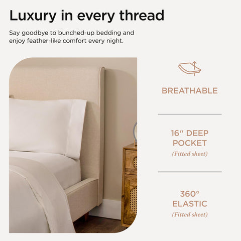 Threadmill styled on bed in hotel-white setting adding elegant look