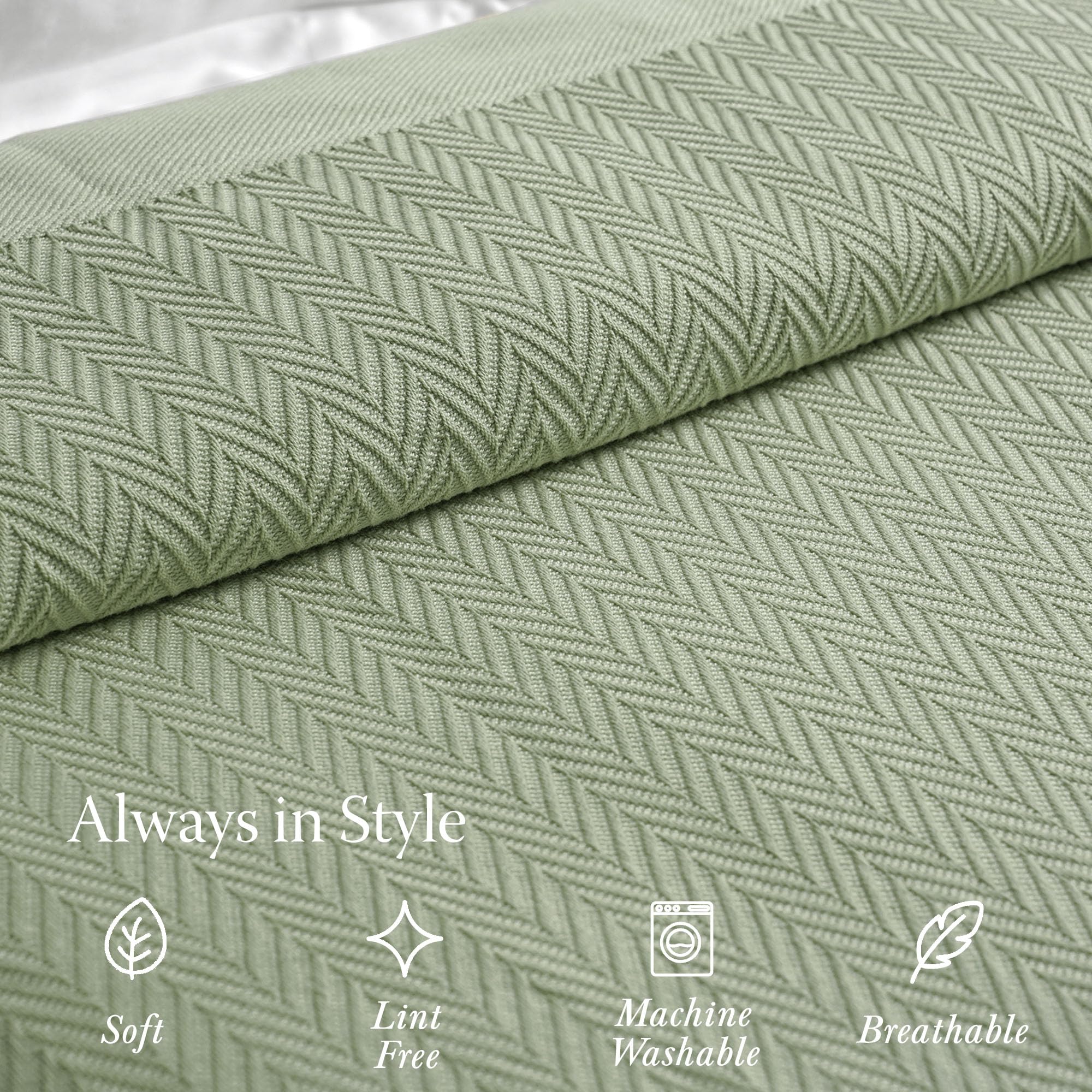 Threadmill blanket on queen bed styled for bedroom decor benefit