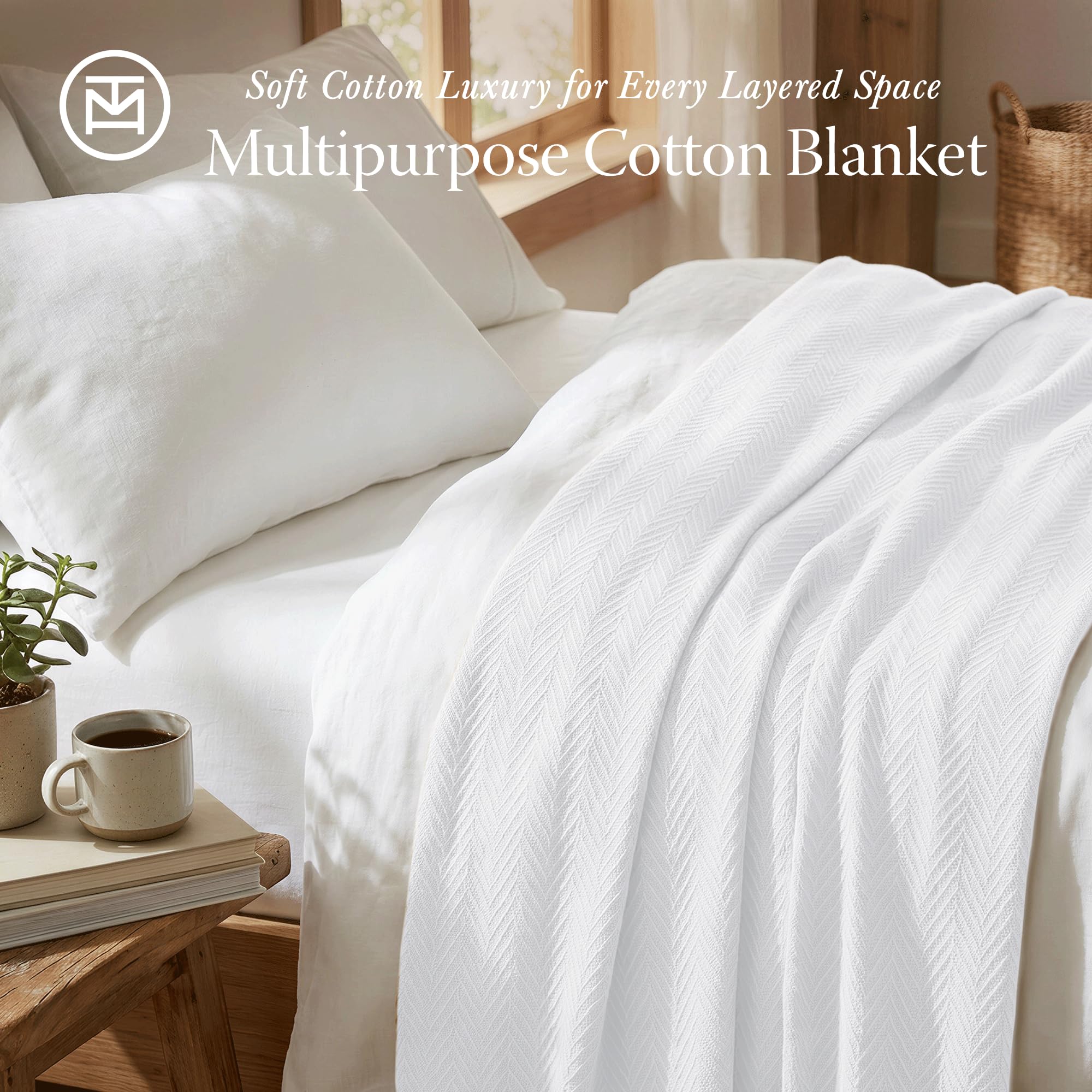 Threadmill close-up of cotton herringbone weave highlighting softness and refined texture benefit: tactile luxury