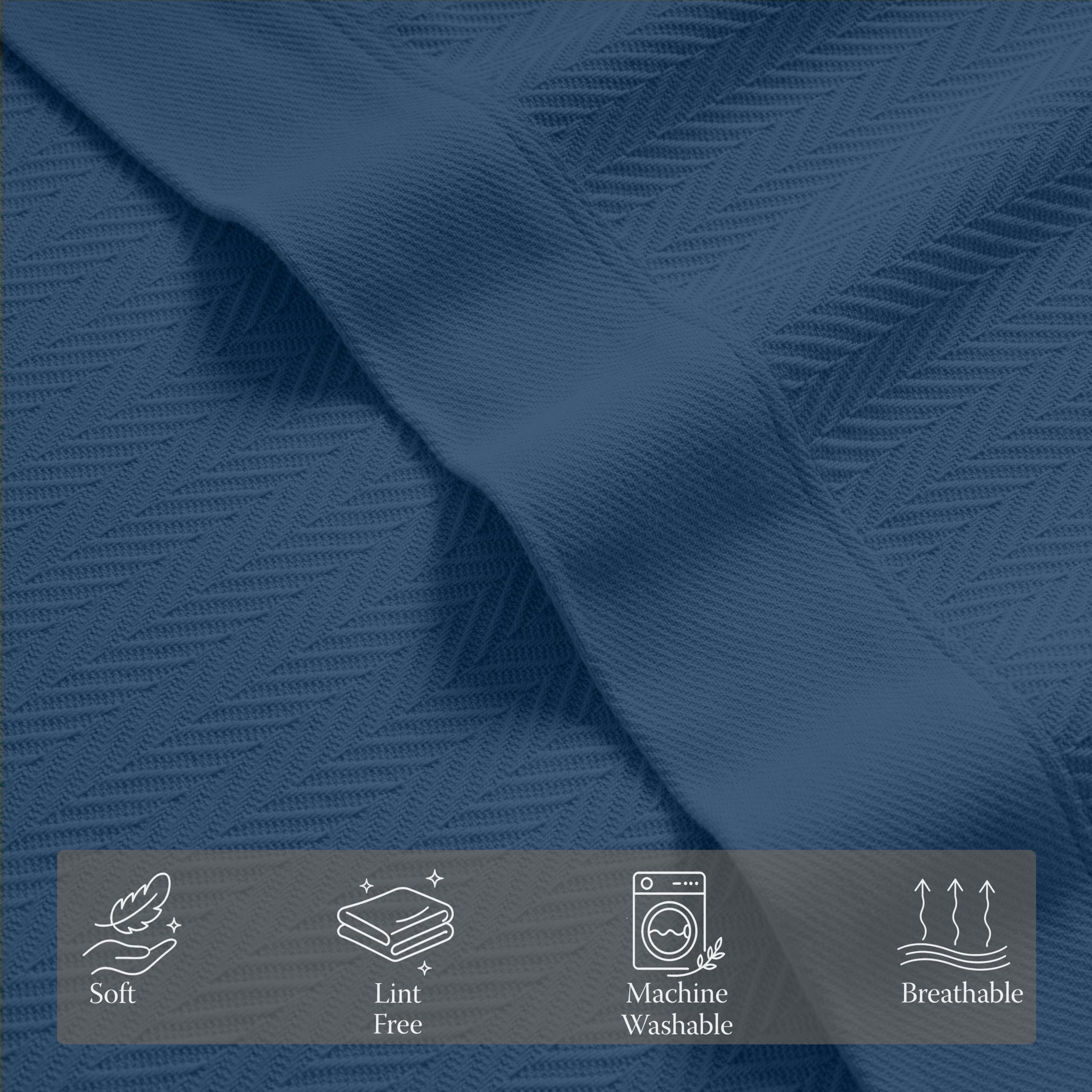 Threadmill blanket edge stitch detail demonstrating sturdy seams and lasting shape
