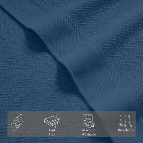 Threadmill blanket edge stitch detail demonstrating sturdy seams and lasting shape