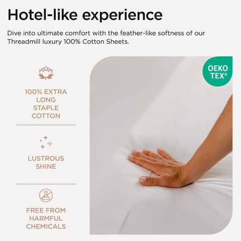 Threadmill fitted sheet deep pocket detail ensuring snug mattress fit