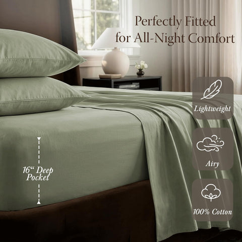 Detail of Threadmill fitted sheet deep 16-inch pocket with elastic for secure fit