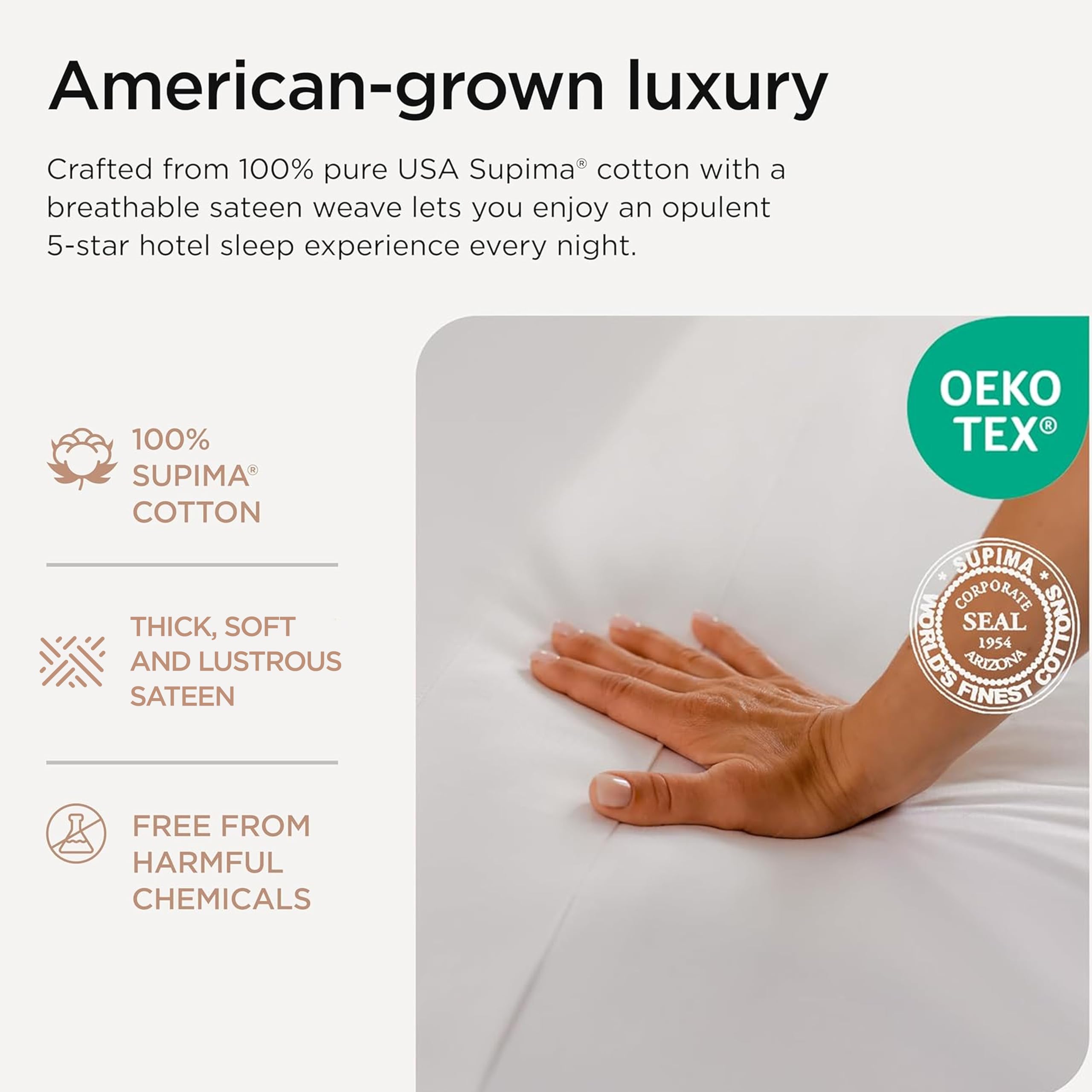Threadmill fitted sheet deep 17-inch pocket detail showing snug fit for thick mattresses