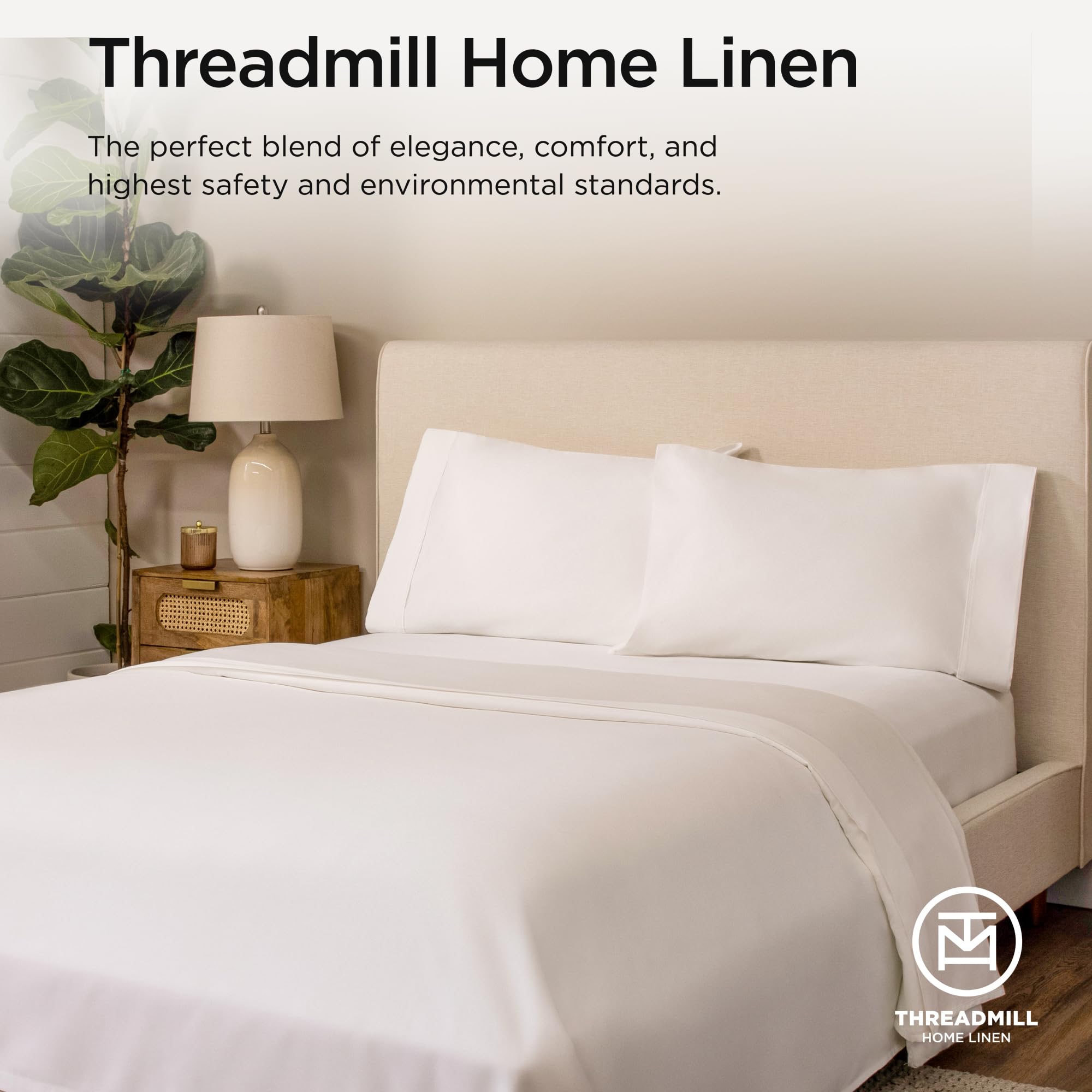 Threadmill hand pressing fabric to show softness and luxurious feel