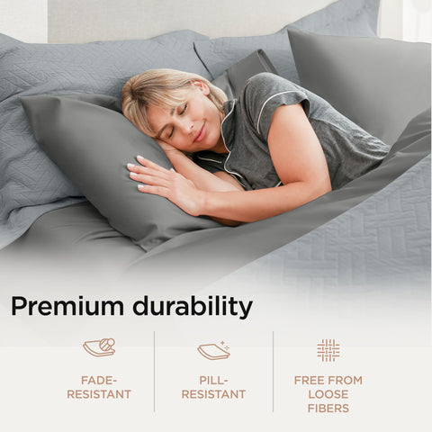 Threadmill pillowcase stitching and label highlighting careful construction and durability