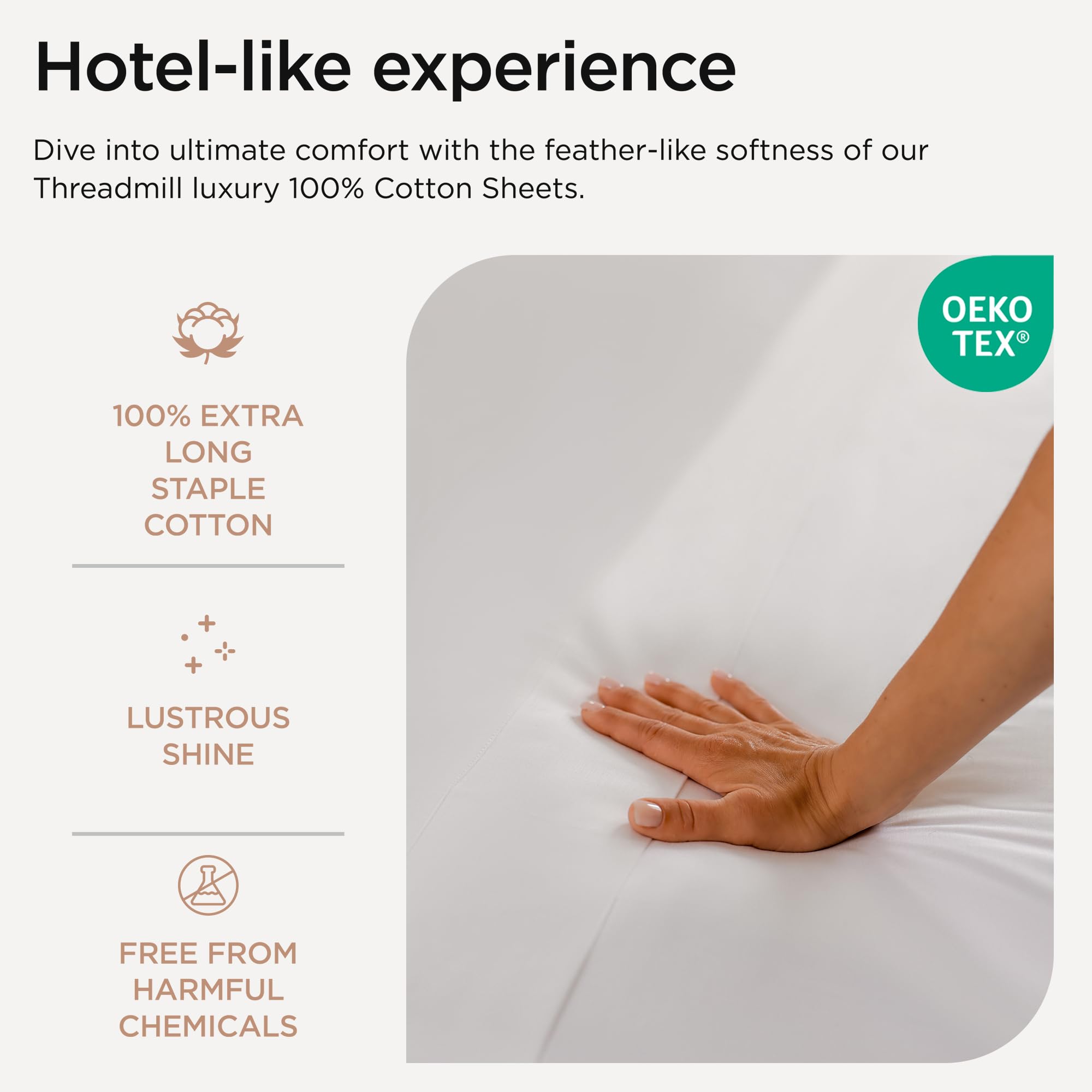 Threadmill sateen weave texture macro revealing smooth shine and breathable comfort