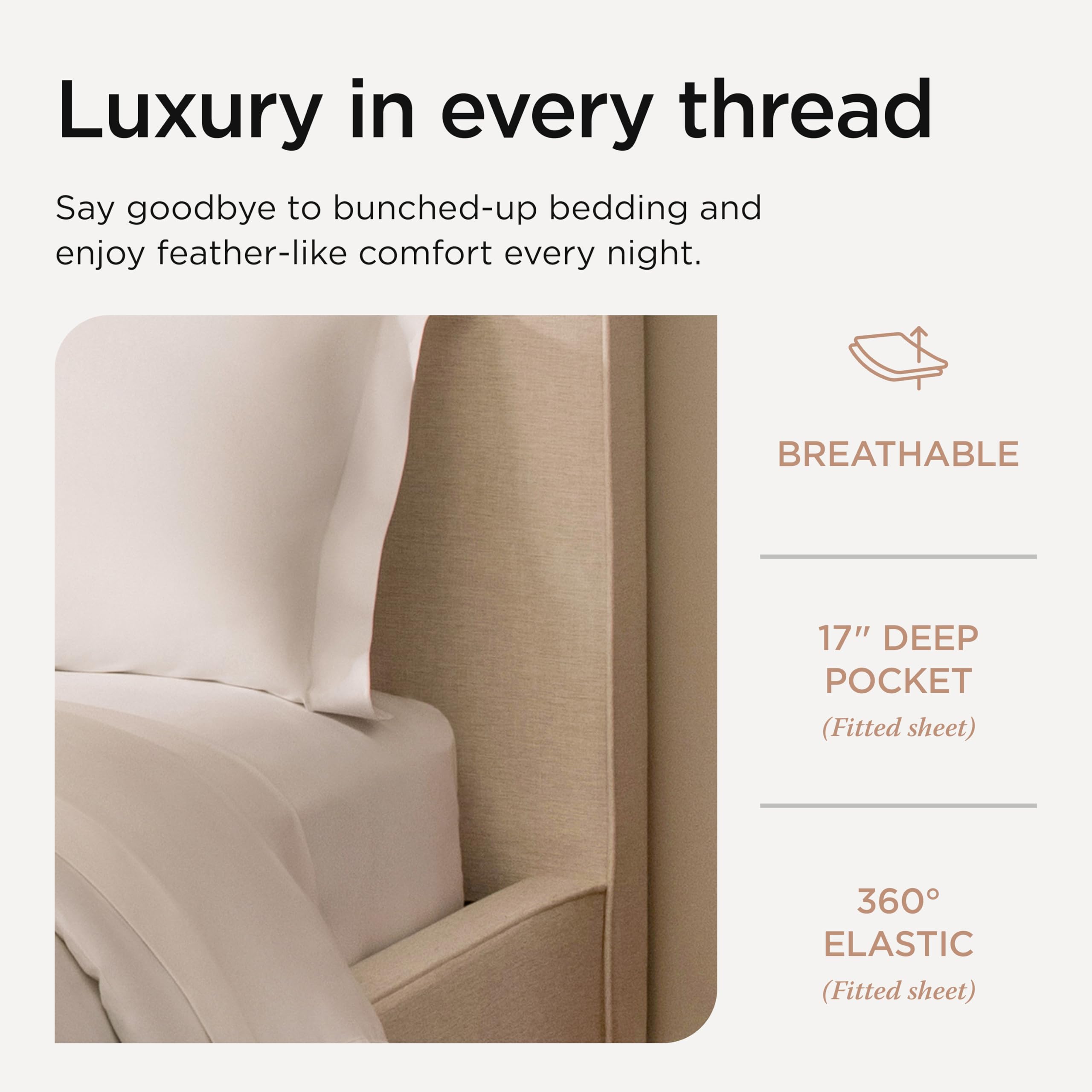 Threadmill stitched sheet edge closeup showing durable hemming and long-lasting construction