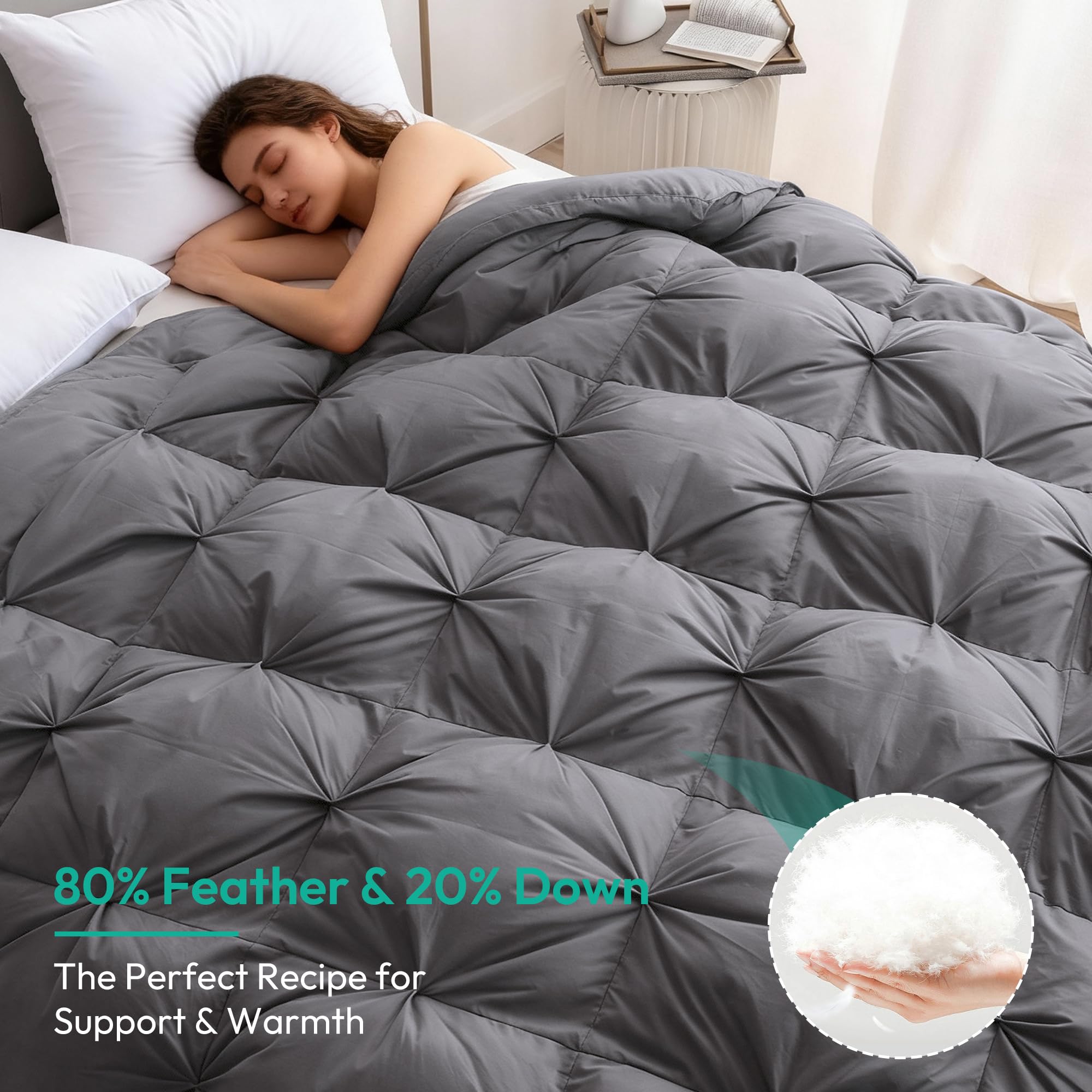 Three Geese comforter inside duvet cover demonstrating secure fit and comfort