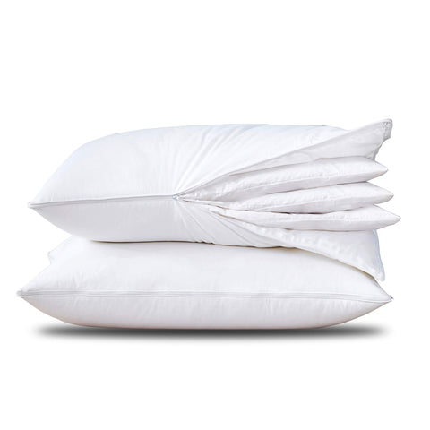 Three Geese front packaging shows two pillows and adjustable system benefit