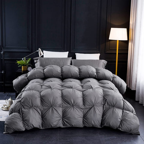Three Geese pinch pleat detail highlighting tailored hotel-style finish