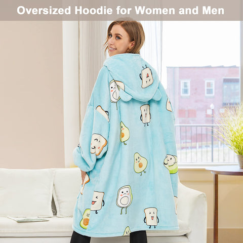 THREE POODLE lifestyle image showing scale and roomy one-size fit on model