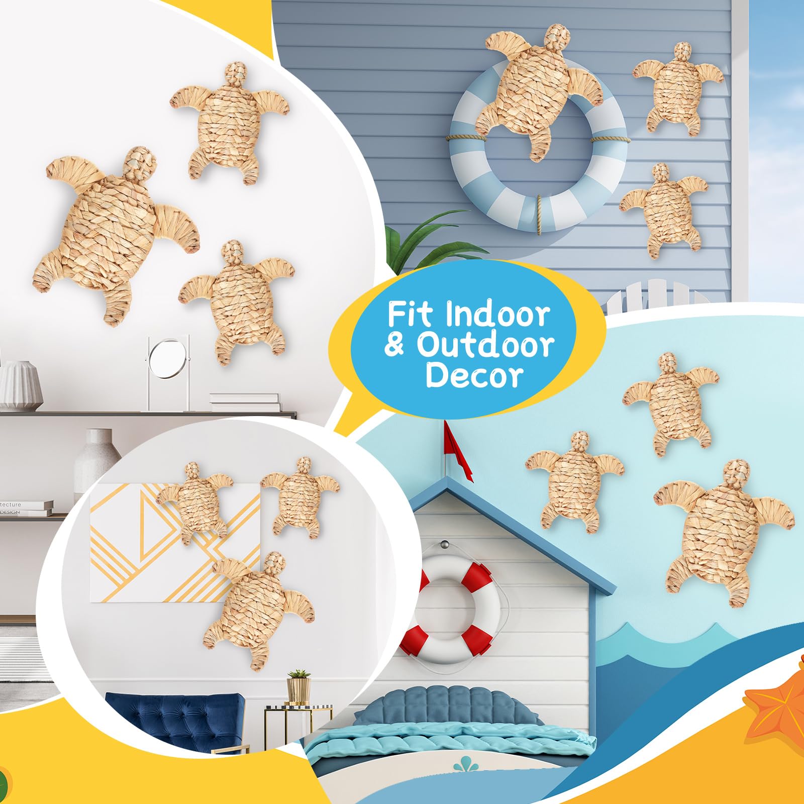 Threehoney hanging turtle detail with rope showing easy installation option