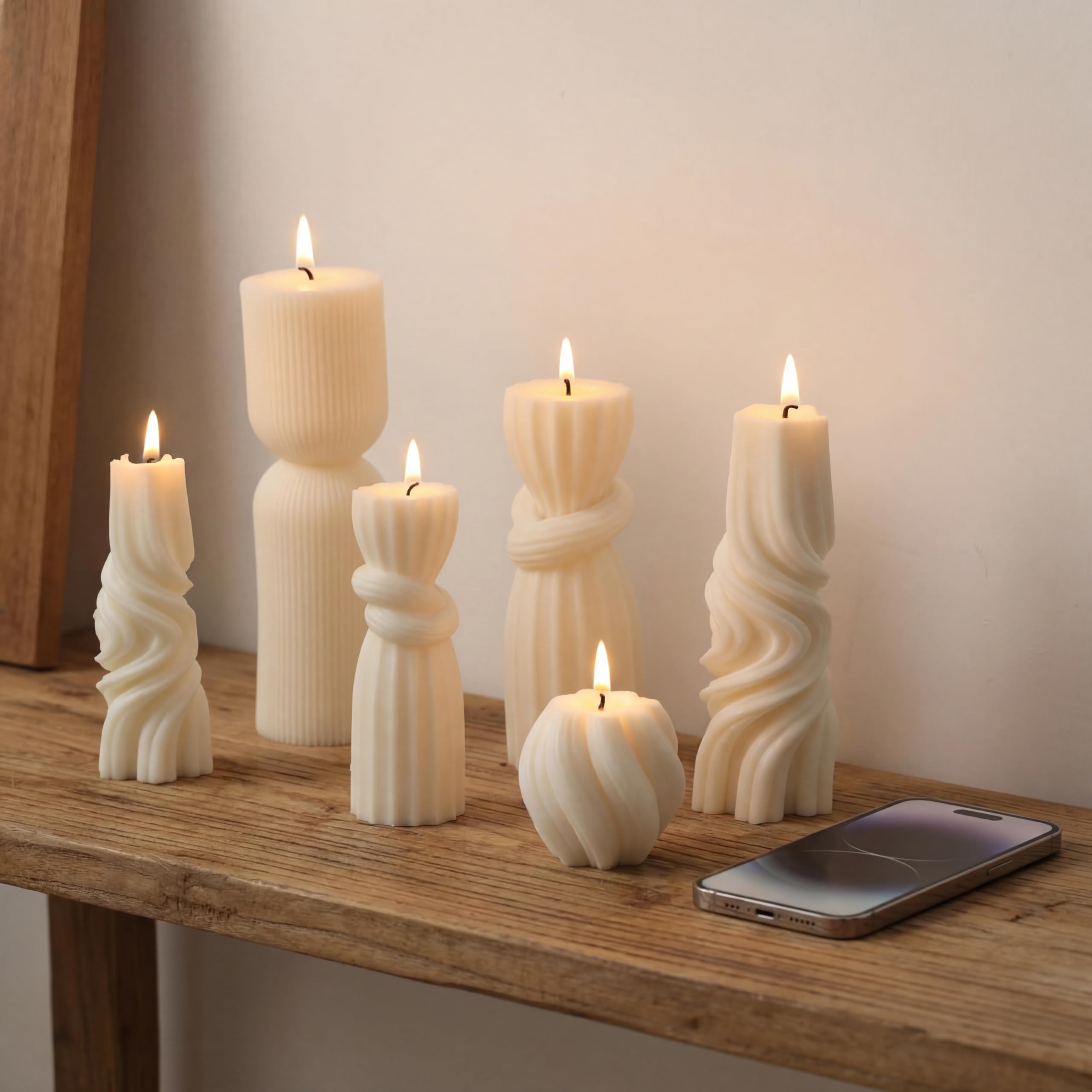 Threlaco candles in a bathroom spa setup creating a calming, polished atmosphere