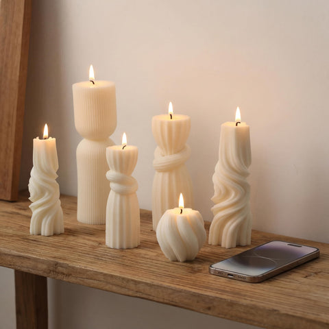 Threlaco candles in a bathroom spa setup creating a calming, polished atmosphere