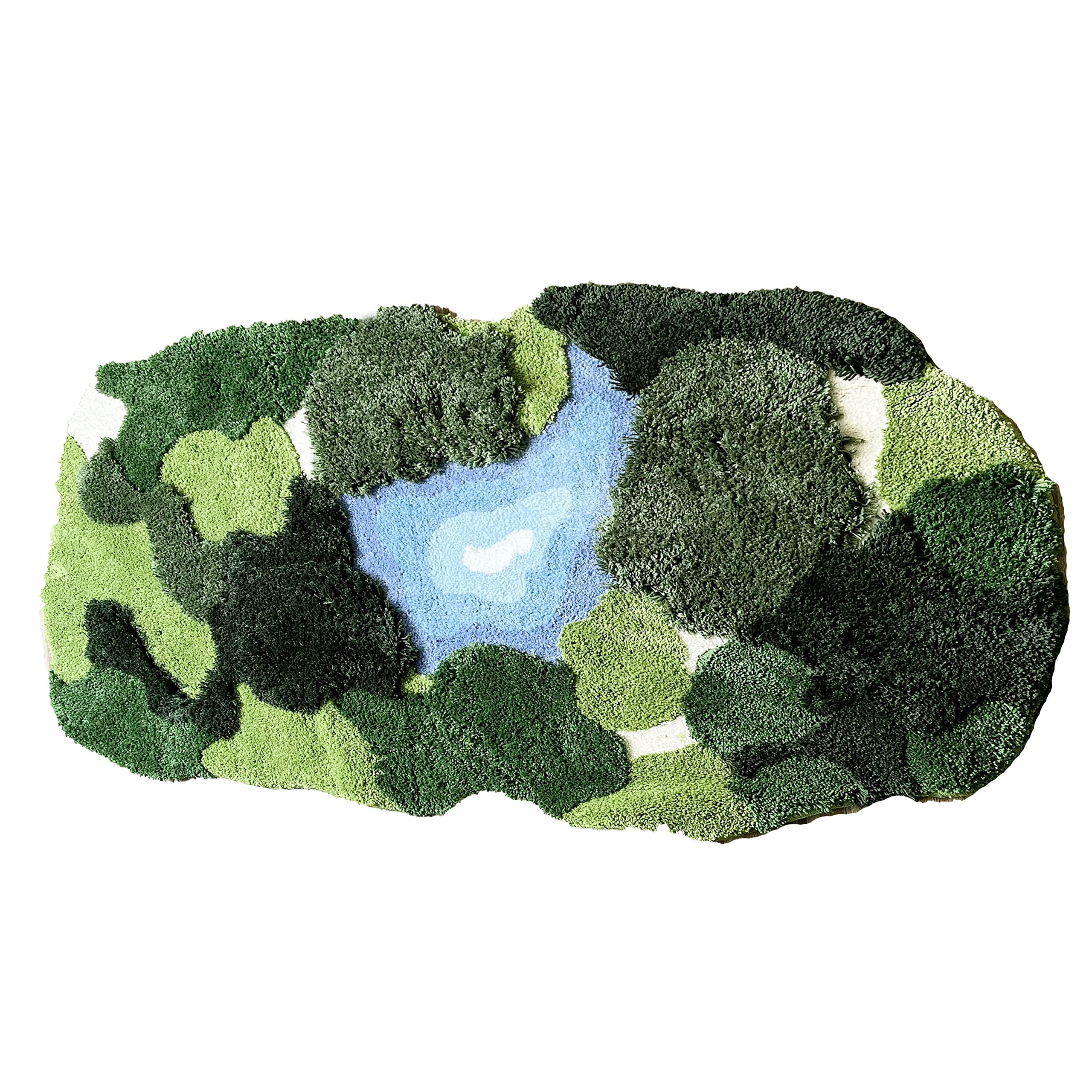 THRILRUG front view leaf-shaped mat adds organic decor and comfort