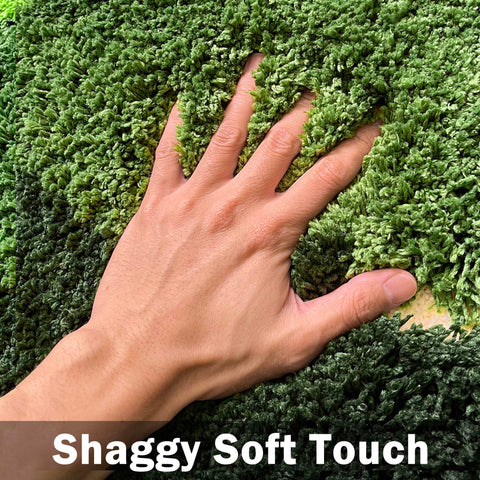 THRILRUG shown by shoes for scale helps visualize actual 20x35 size
