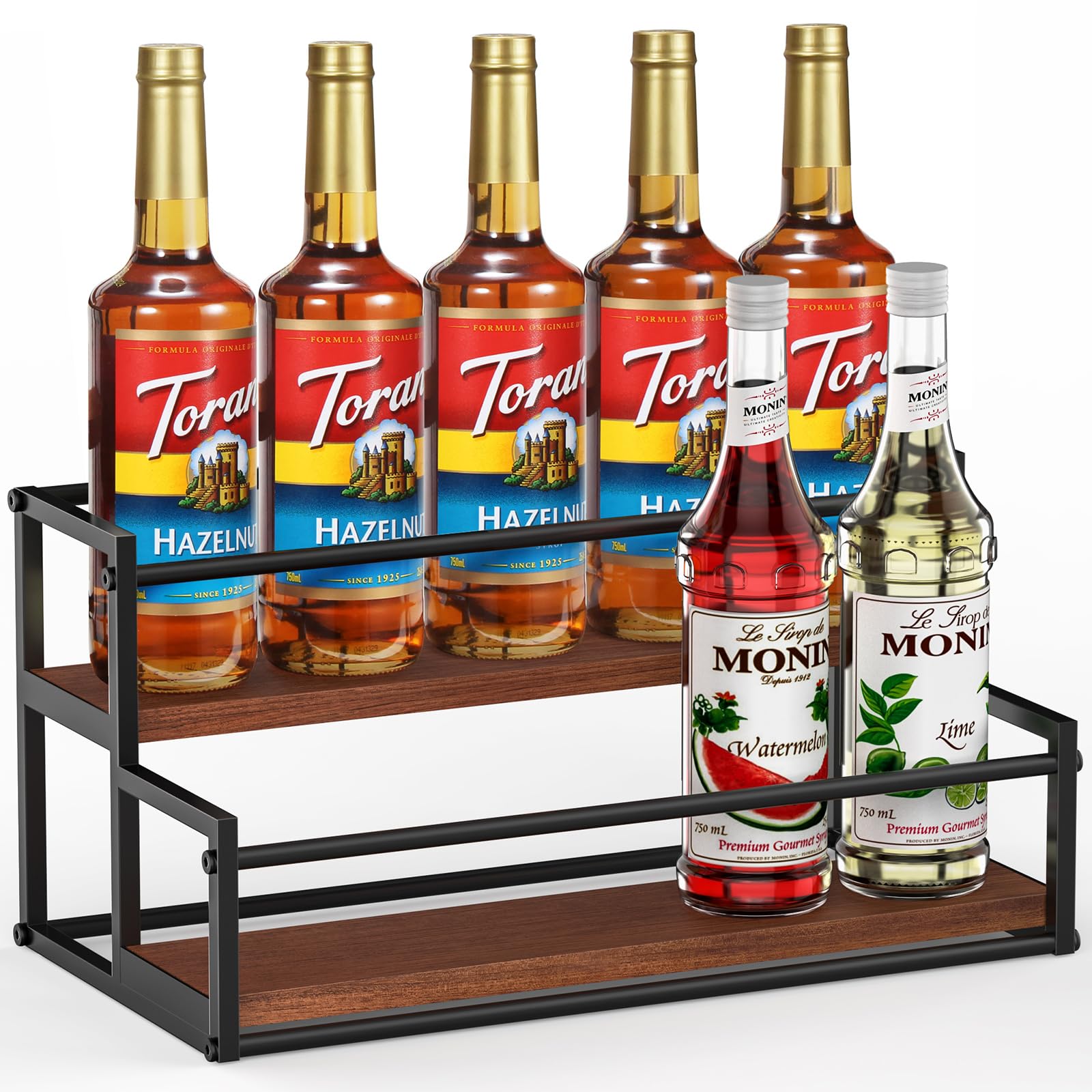 THYGIFTREE front view syrup rack showing neat bottle display and quick access