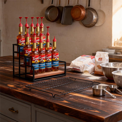 THYGIFTREE organizer holding oils and vinegar for versatile kitchen storage solutions