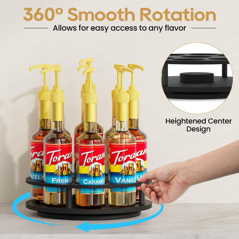 THYGIFTREE closeup of rotating turntable bearing for smooth fast syrup selection
