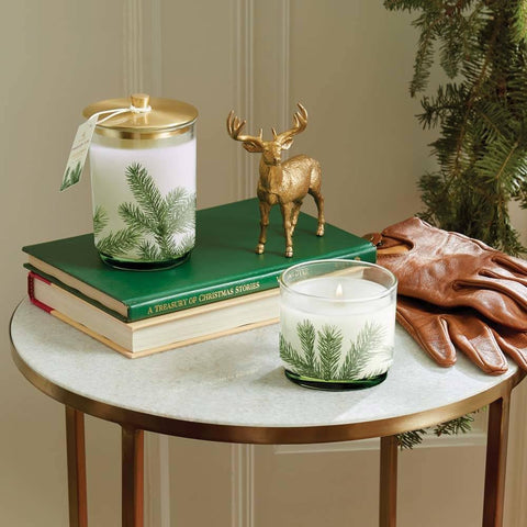 Thymes Frasier Fir close-up of pine-needle embossing highlighting textured design