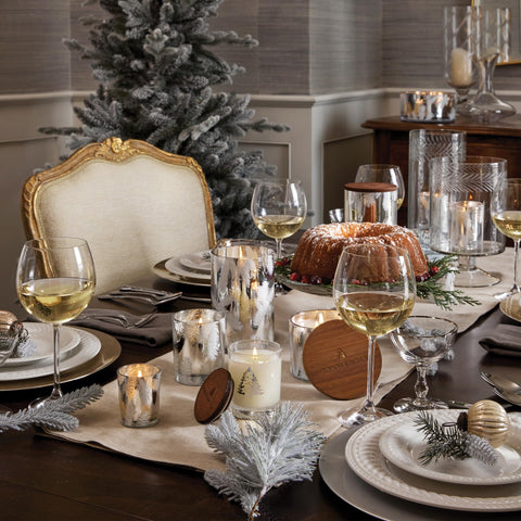 Thymes Frasier Fir on mantel styling, enhances seasonal home decor