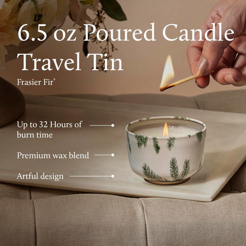 Thymes Frasier Fir wick and wax texture close-up for cleaner burn benefit