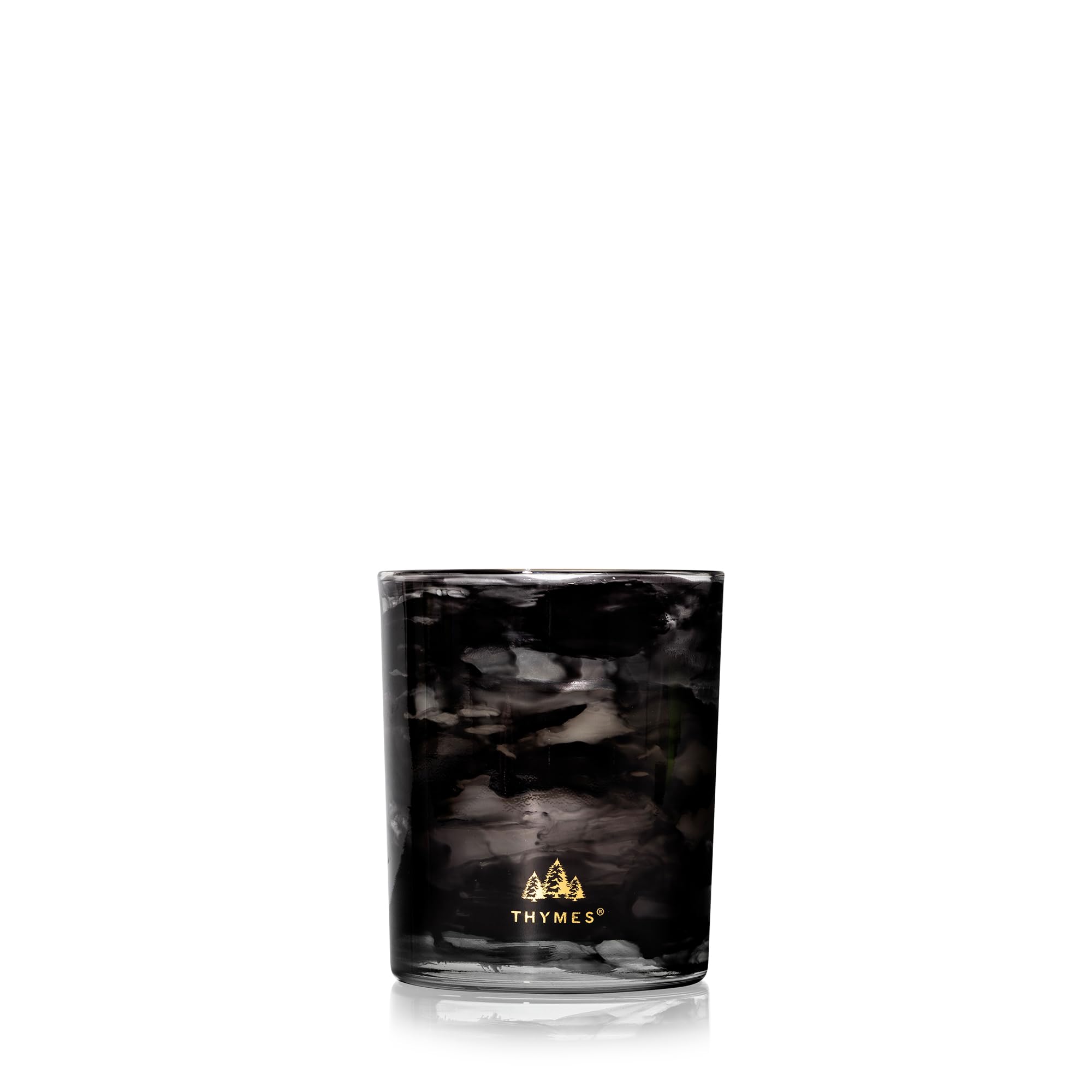Thymes Noir Woods label and gold accents detail signaling premium craftsmanship