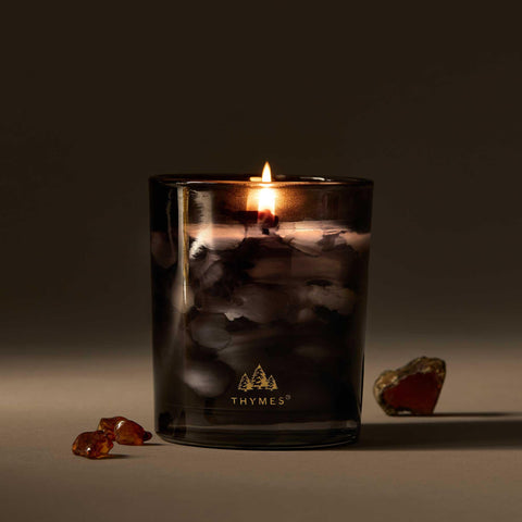 Thymes Noir Woods vessel close-up highlighting texture and decorative finish benefit