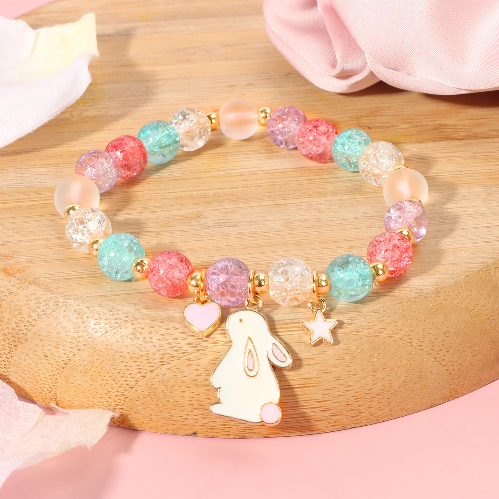 TIAN DIAN bracelets scrunchie and flower clip flatlay showing mix-and-match styling benefits