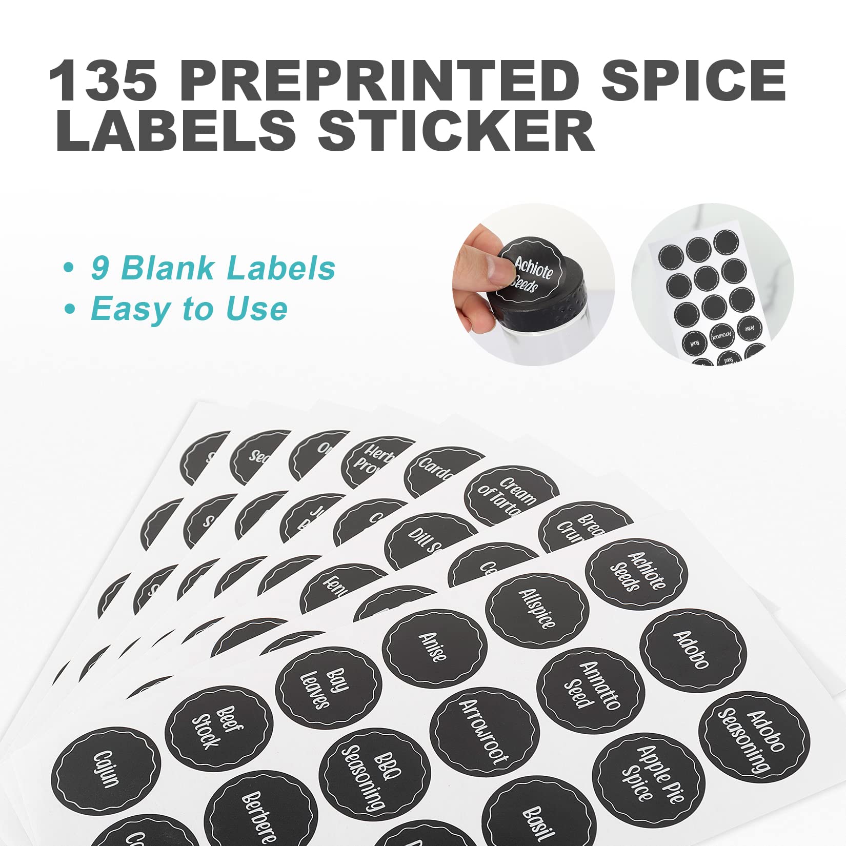 Tianifa sheet of 135 labels and mini funnel included for neat refills
