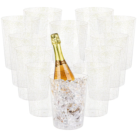 Tiawudi front view of 12-pack buckets showing sparkly gold finish and value