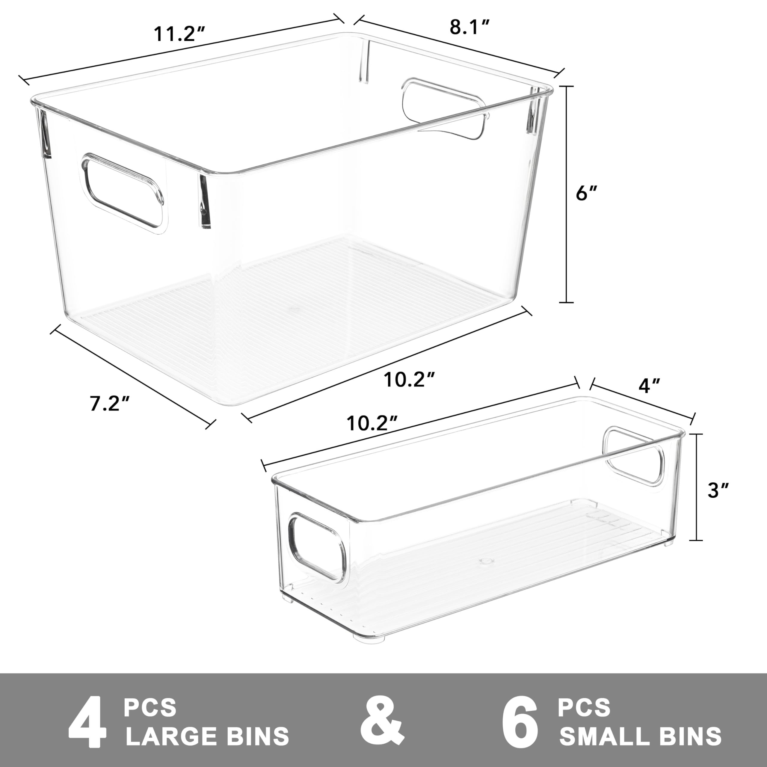 Tiawudi large bin close-up handle for easy lifting and faster shelf access